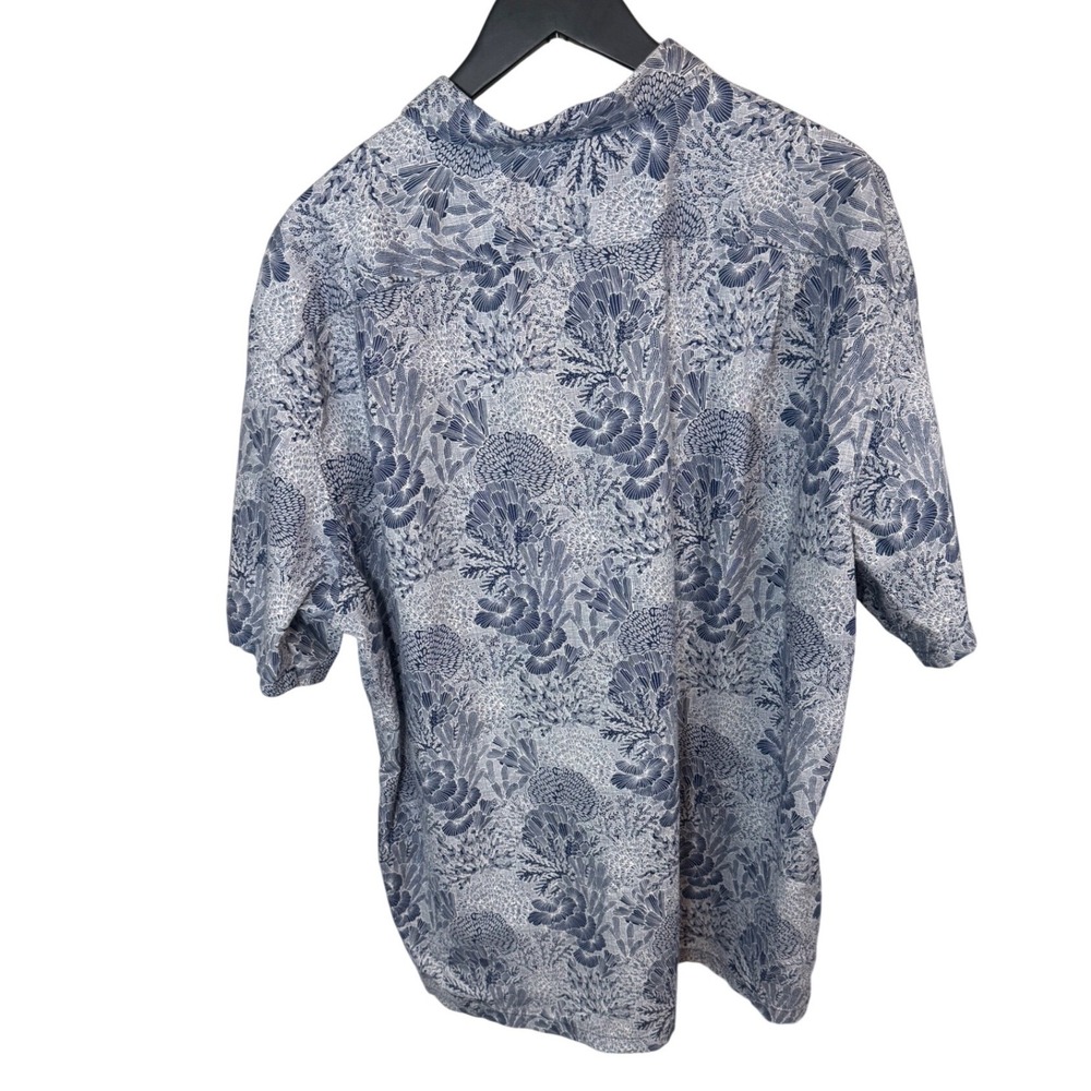 Tori Richard Mens 2XL Blue Coral Print Short Sleeve Button Up Shirt Hawaii Made - Picture 3 of 14